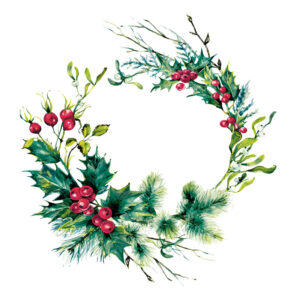 WH-Servietten winter berry wreath 33x33cm