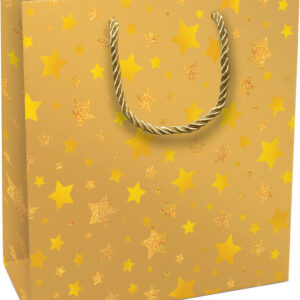 W'Tragetasche Shimmer Stars gold