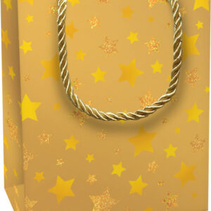 W'Tragetasche Shimmer Stars gold