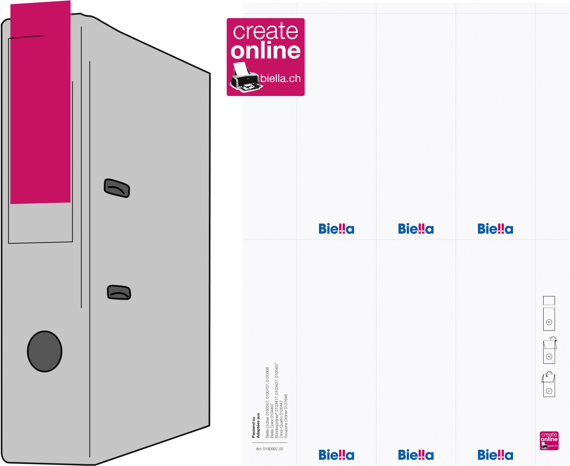 Ordner Etikette für PC Drucker