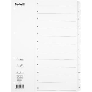Register A4 1-12 Karton weiss