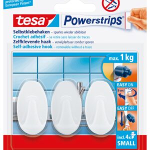 Powerstrips Haken S oval weiss