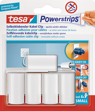 Powerstrips Kabel-Clip weiss