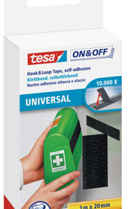 Klettband on&off 1mx20mm schwarz