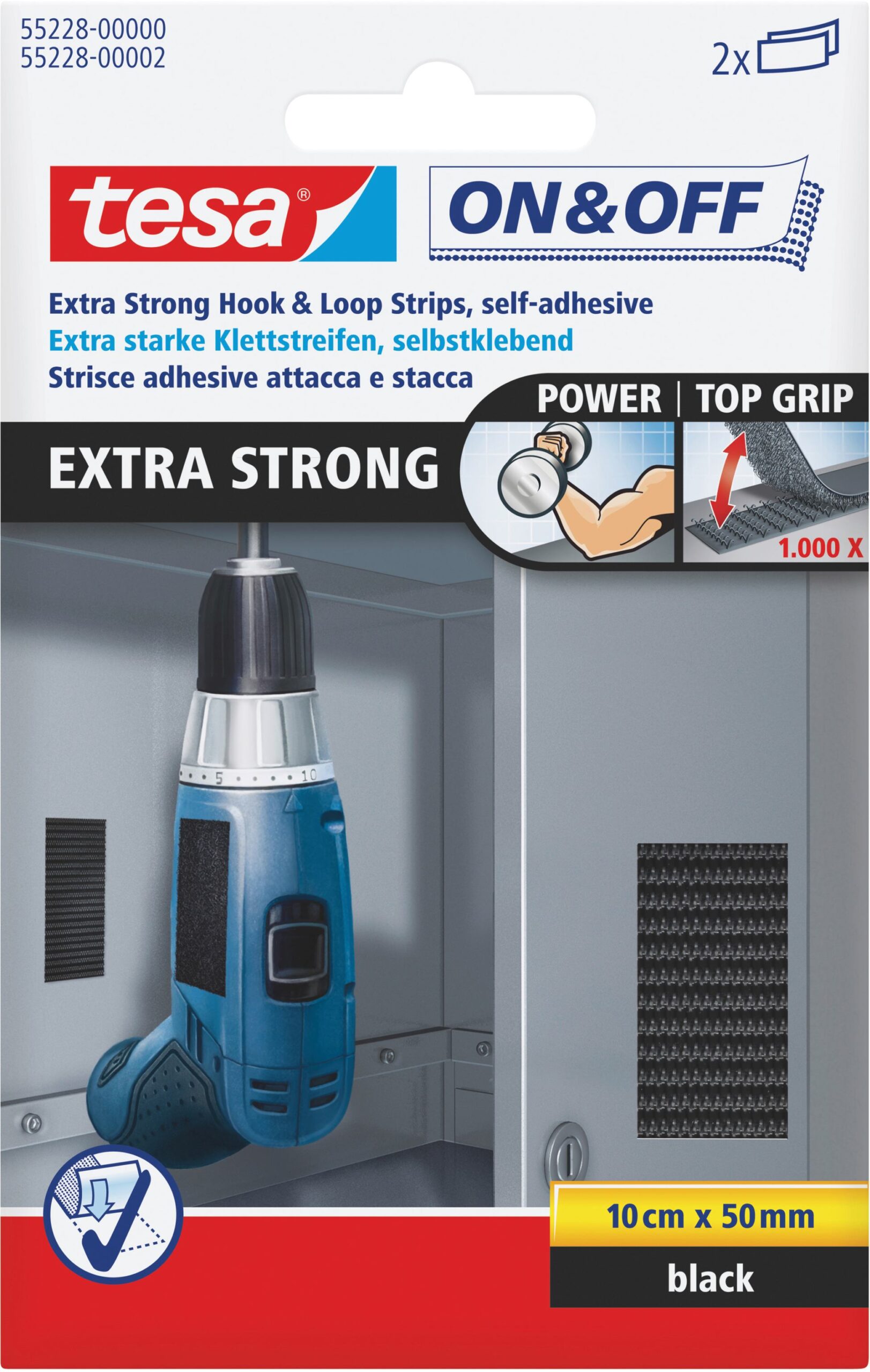 Klettstreifen on&off 5x10cm sw