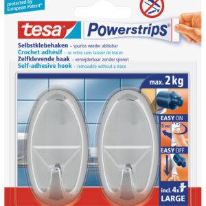 Powerstrips Haken L oval chrom