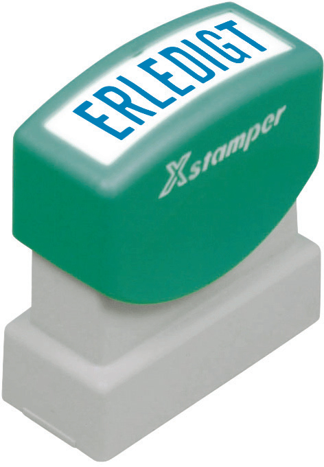 X-Stamper Erledigt blau