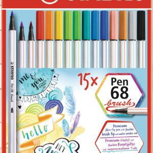 STABILO Pen 68 brush Metalletui 15er