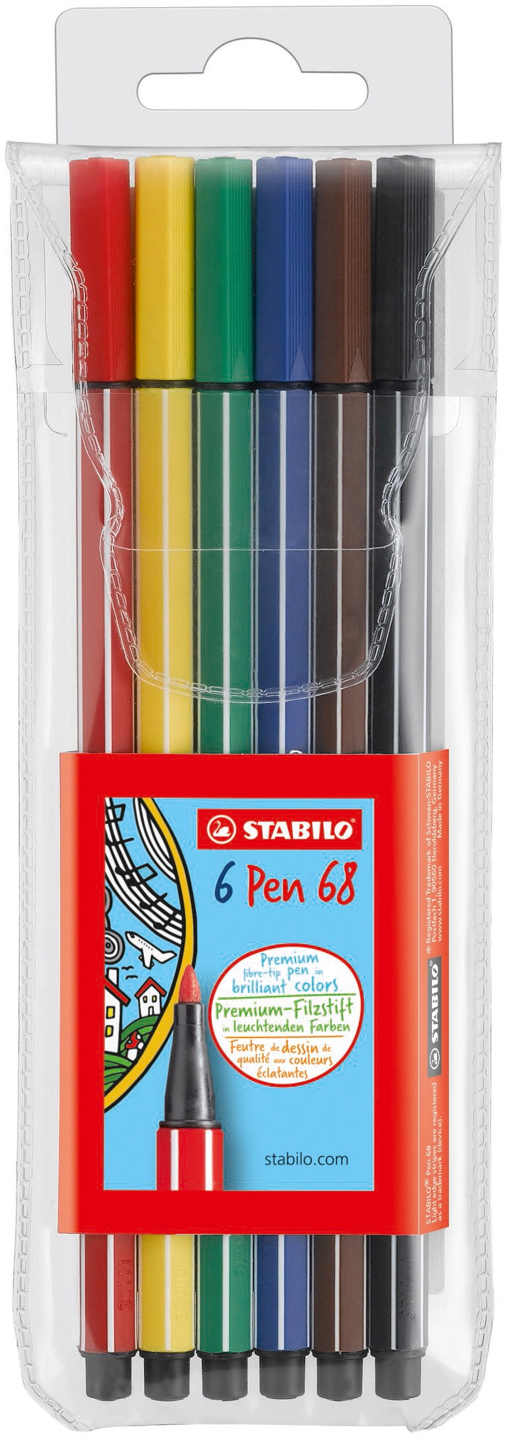 STABILO Pen 68 Plastiketui à 6