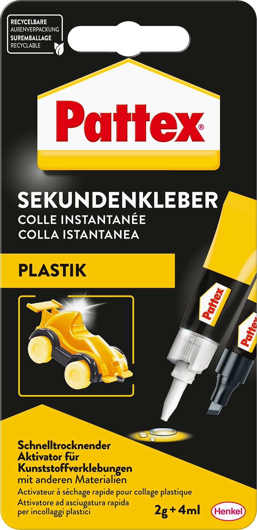 Pattex Sekundenkleber Plastix 2g