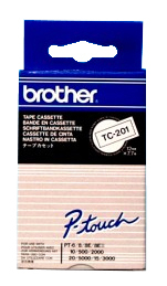 P-touch Band 12mm weiss-schw.