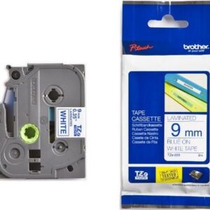 P-touch Band 9mm weiss-blau