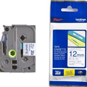 P-touch Band 12mm weiss-blau