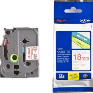 P-touch Band 18mm weiss-rot