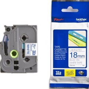 P-touch Band 18mm weiss-blau
