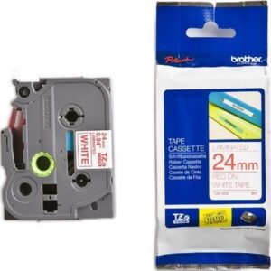 P-touch Band 24mm weiss-rot