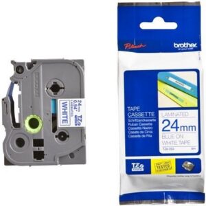 P-touch Band 24mm weiss-blau