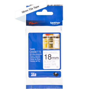 P-touch Band 18mm weiss-schwar