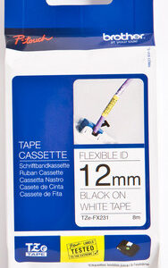 P-touch Band 12mm weiss-schwar