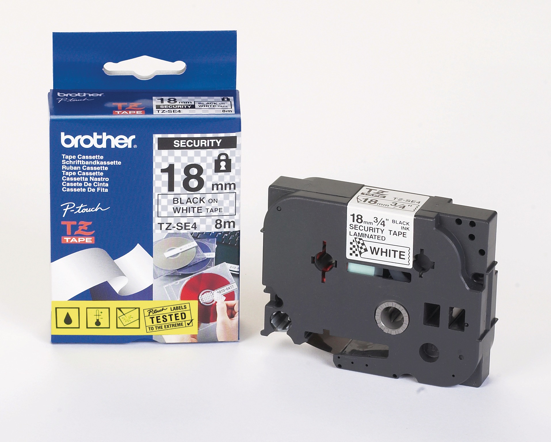 P-touch Band 18mm weiss-schwar