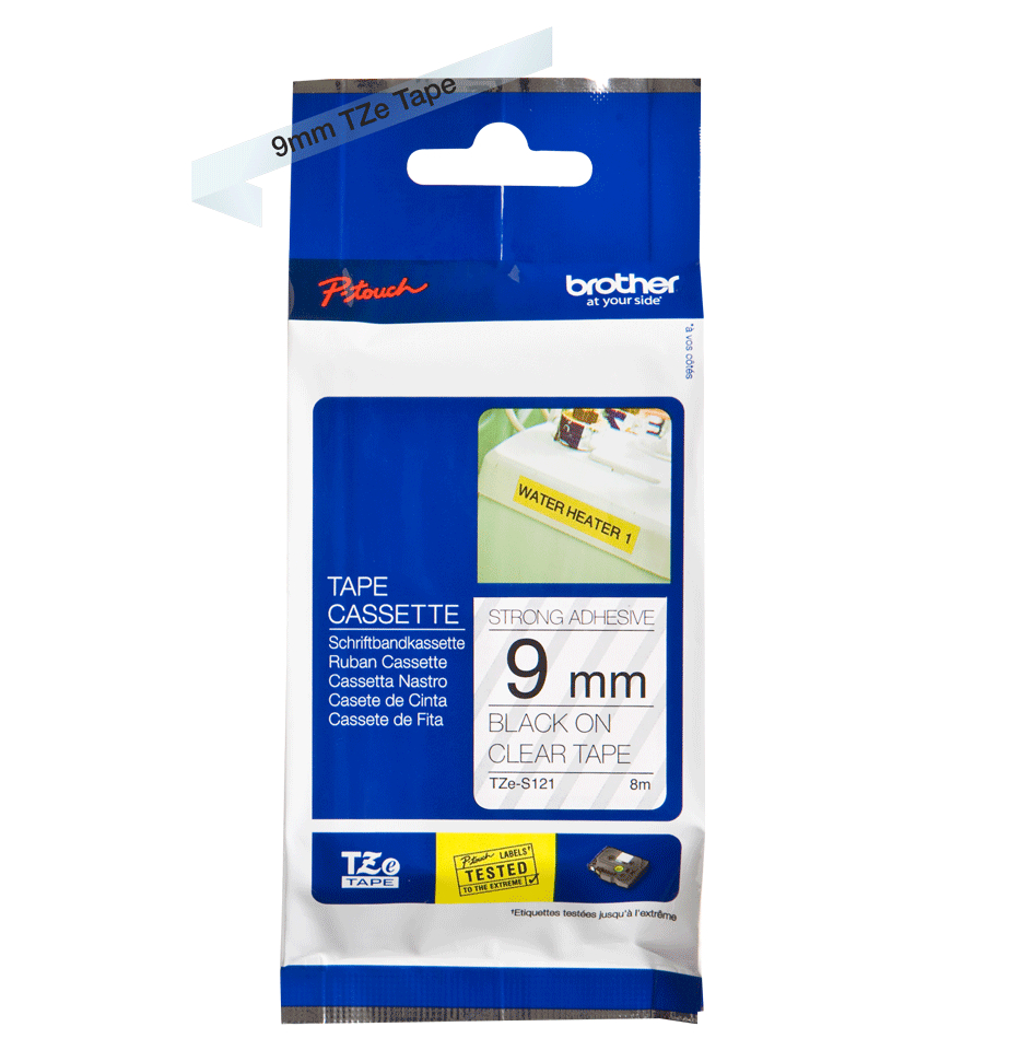 P-touch Band 9mm transp.-schw.