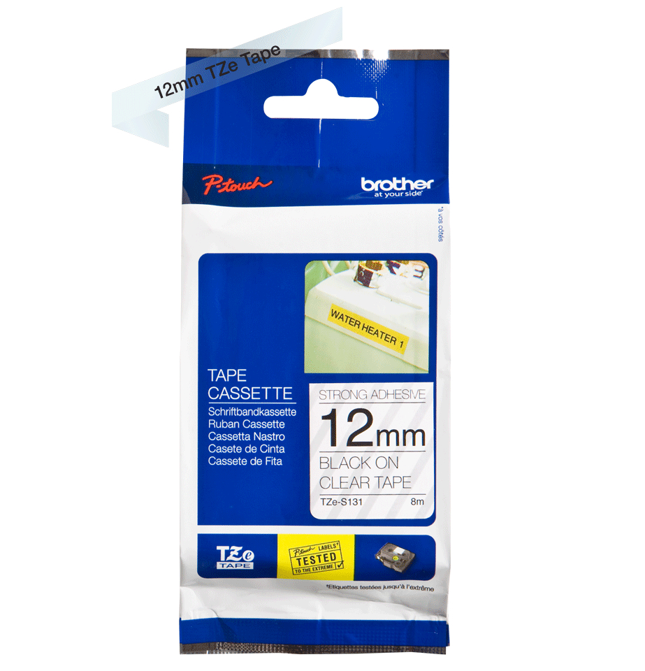 P-touch Band 12mm trans.-schw.