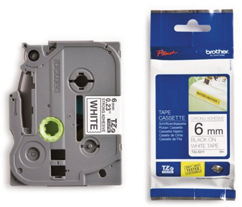 P-touch Band 6mm weiss-schwarz