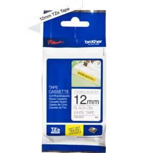 P-touch Band 12mm weiss-schw.