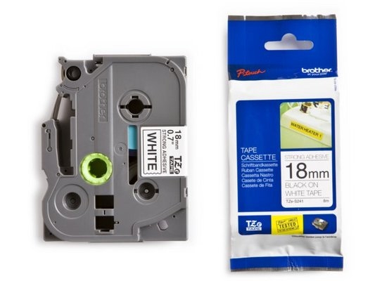 P-touch Band 18mm weiss-schwar