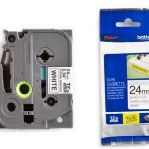 P-touch Band 24mm weiss-schwar