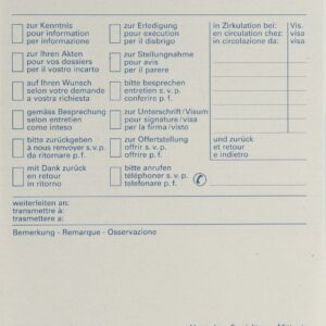 Übermittlungsblock A6 d/f/i