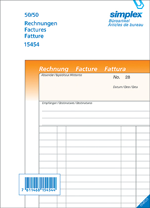 Rechnungen A6 50x2 d/f/i