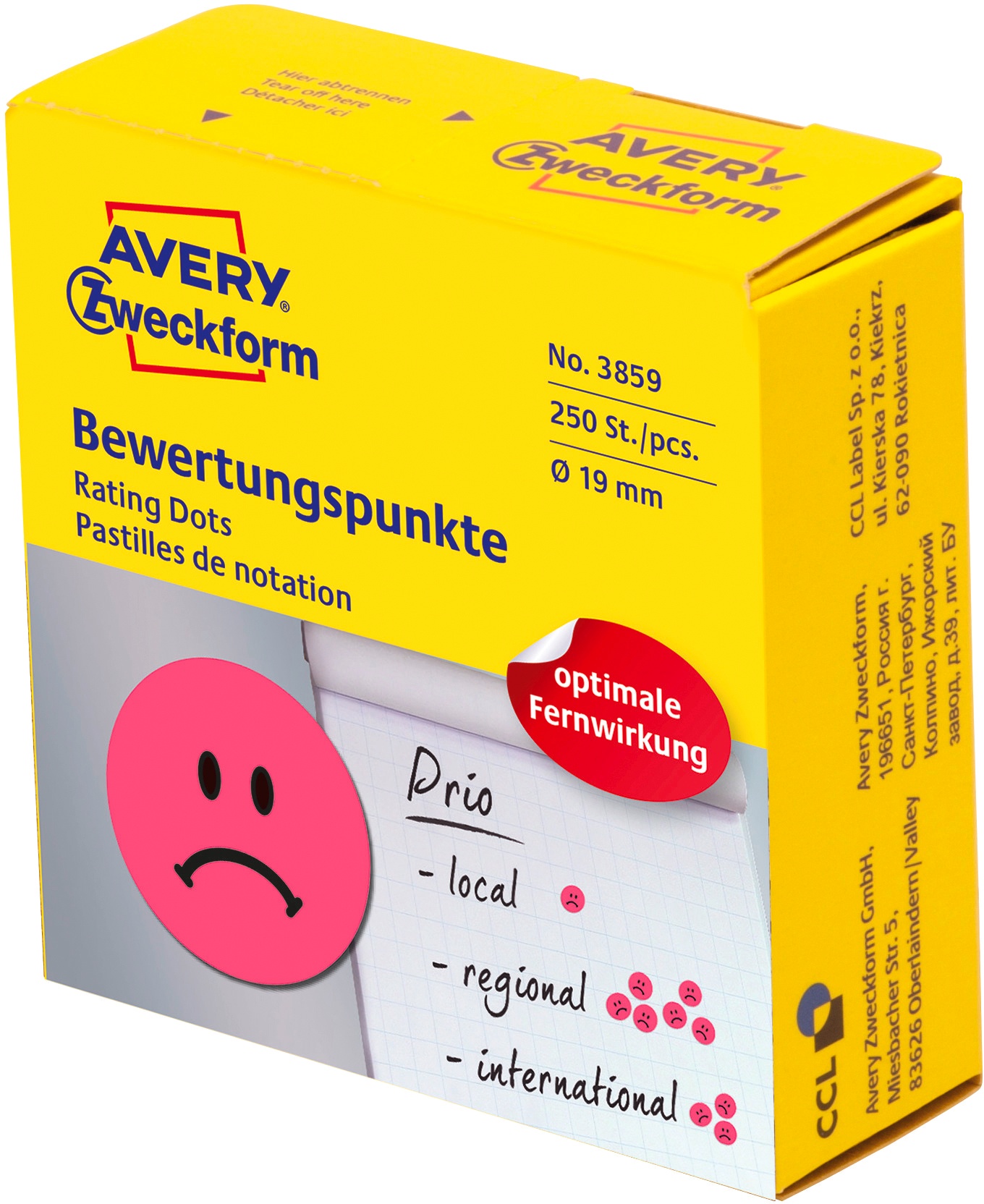 Bewertungspunkte Gesicht rot