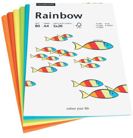 Rainbow A4 80g Mix intensiv