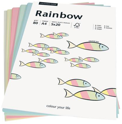 Rainbow A4 80g Mix pastell