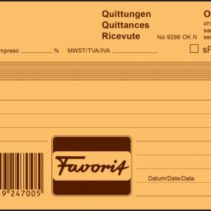 Quittungen A6quer 50x3 D/F/I