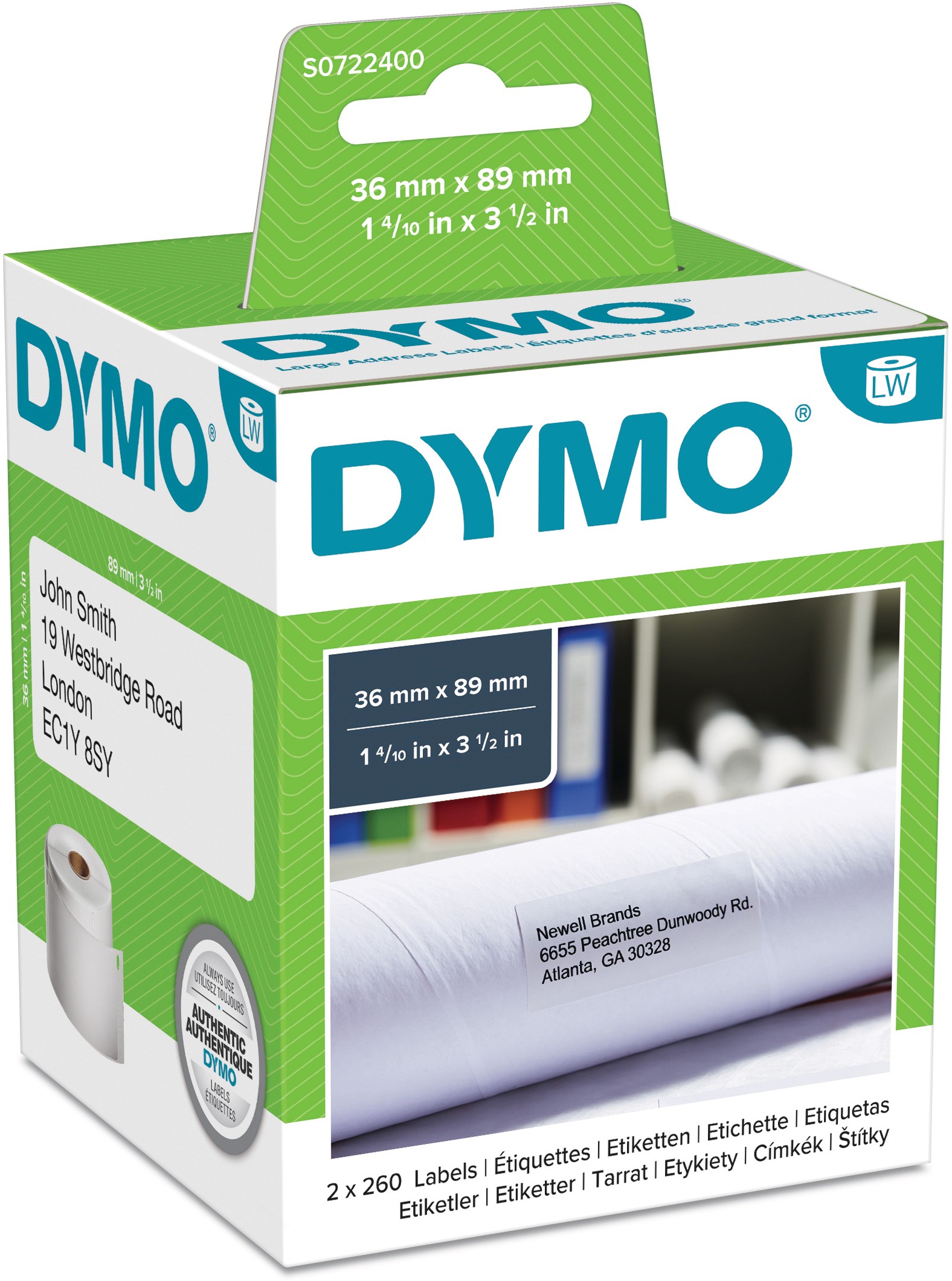 Dymo Adress-Etik. gross weiss