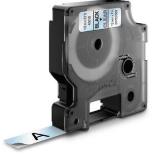 Dymo Band D1 12mm klar/schwarz