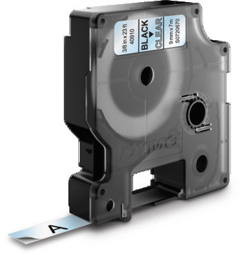 Dymo Band D1 9mm klar/schwarz