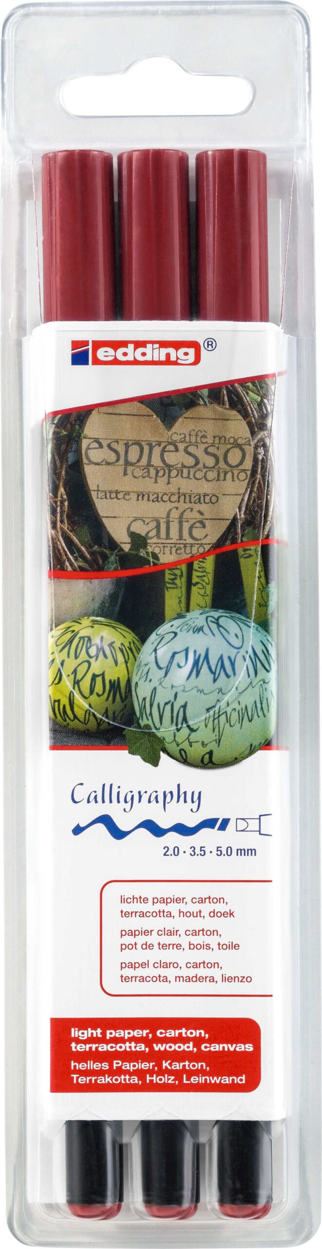 Edding 1255 3er Etui karmesin