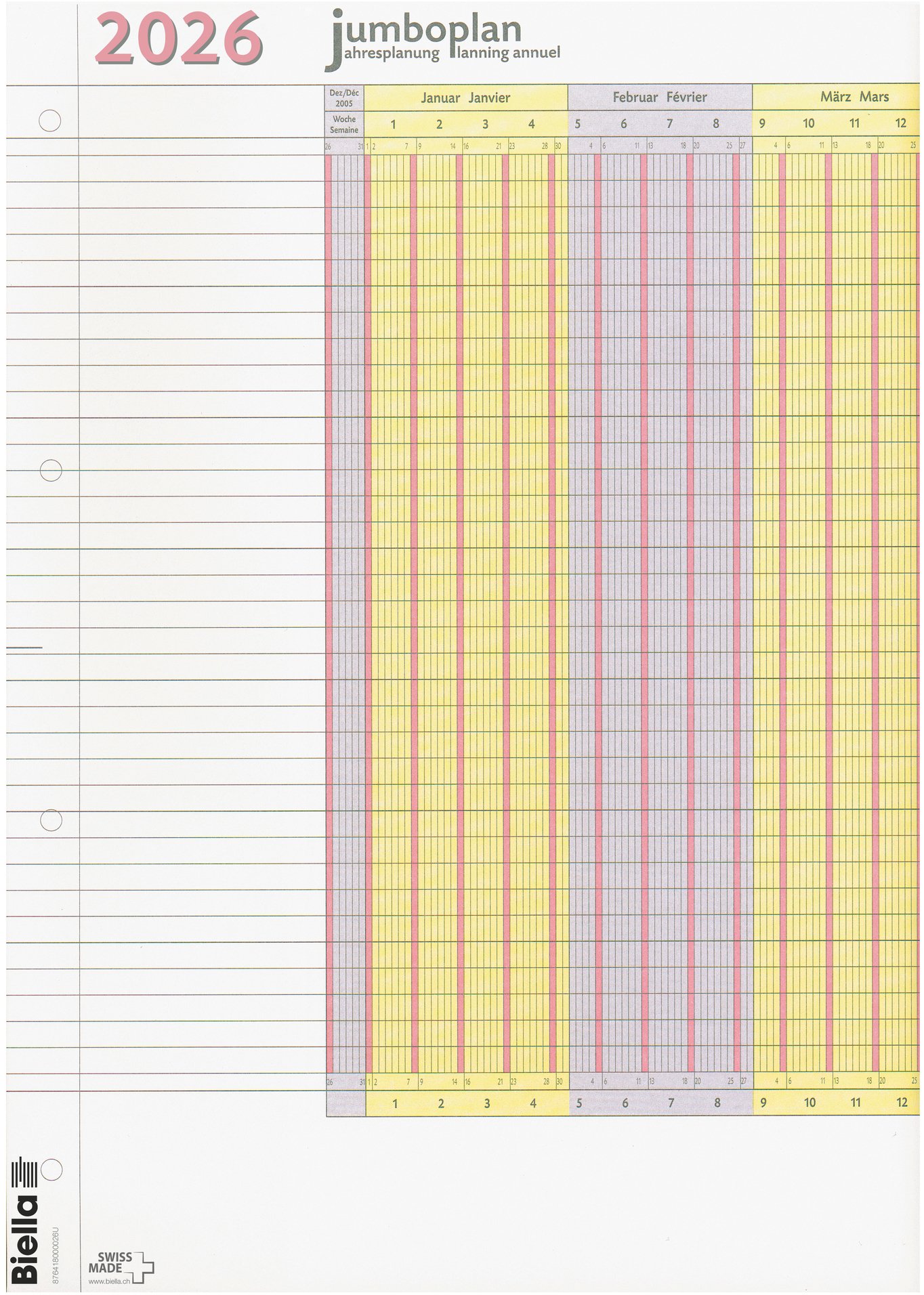 Jahres-Wandplaner Jumboplan