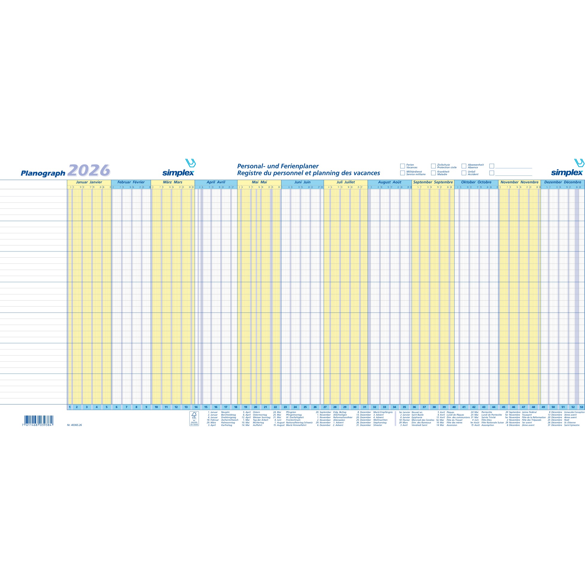 Personal- u. Ferienplaner 2026