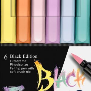 Black Edition Brush Pens Pastell 6er