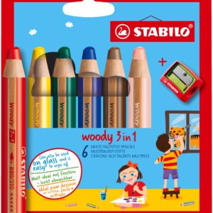 STABILO Woody 3 in 1 Malstifte 6er Karton