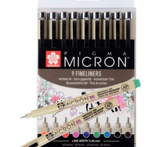 Pigma Micron 0,5mm Etui 9F arben