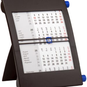 3-Monats-Tischkalender / Drehknöpfe blau