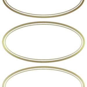 Etiketten oval mit Goldrand