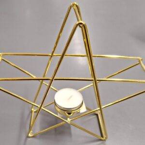 W'Teelichthalter Stern gold